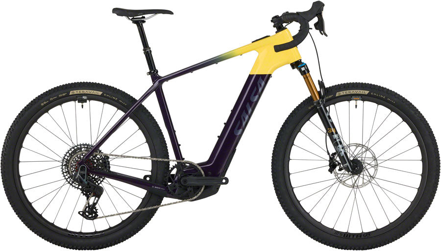 Salsa Tributary C Force XO AXS Transmission SUS Ebike - 29" Carbon Amethyst/YLW Medium
