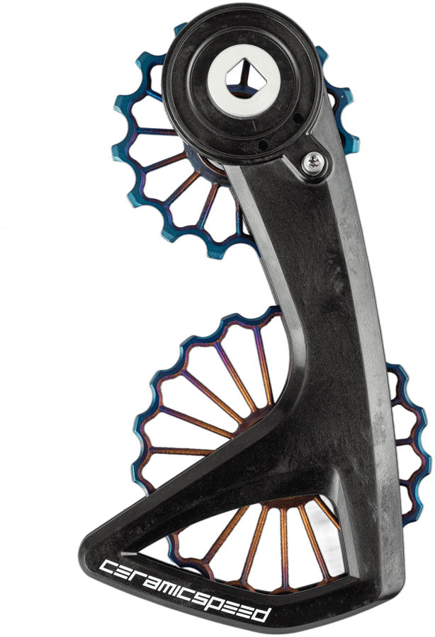 CeramicSpeed OSPW RS Pulley Wheel System SRAM Red D1/E1 Force D1 AXS - Coated Races 3D Ti Pulley Carbon Cage Oil Slick PVD v2