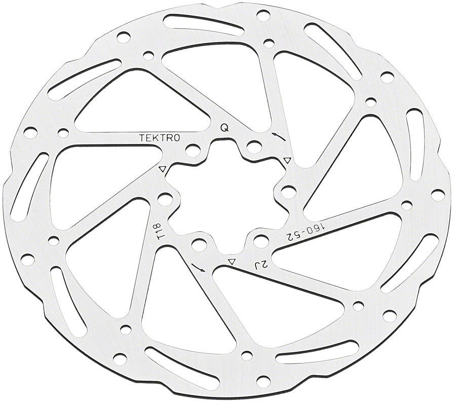 Tektro TR160-52 Disc Rotor - 160mm 6-Bolt 1.8mm Thickness For 2-Piston Calipers - Default Title