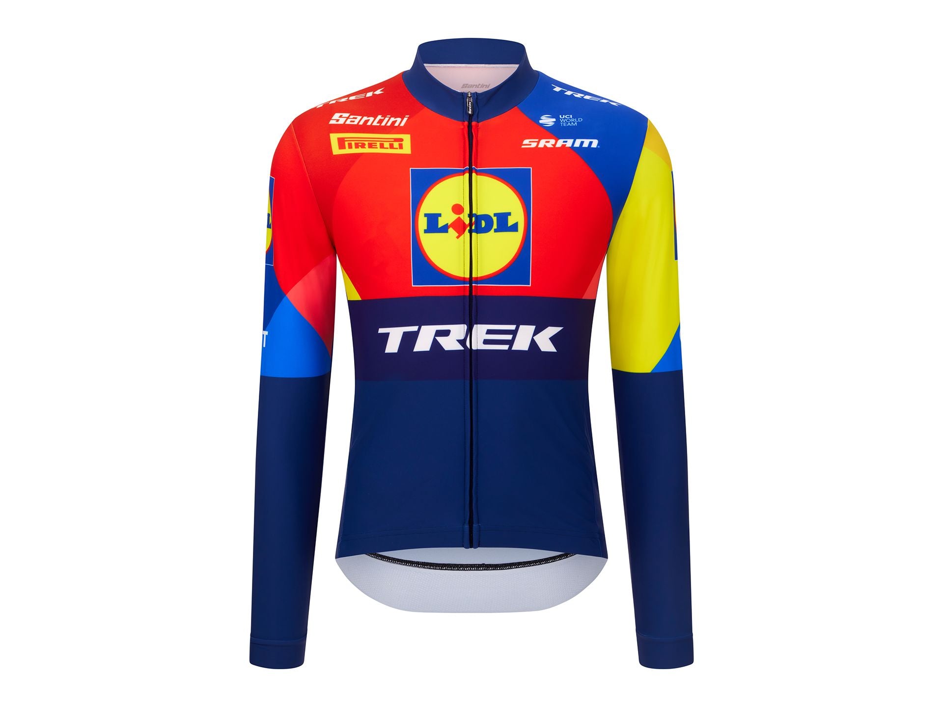 Santini Trek Race Long Sleeve Medium Blue/Yellow Jersey
