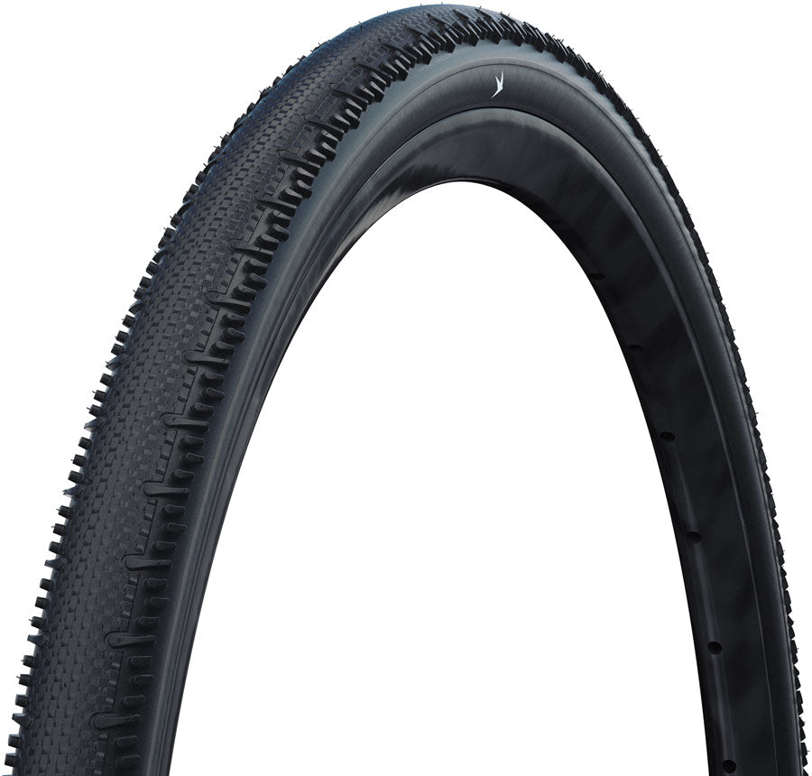 Schwalbe G-One RS Tire - 700 x 45 Tubeless Folding BLK Performance RaceGuard Addix Green E-25