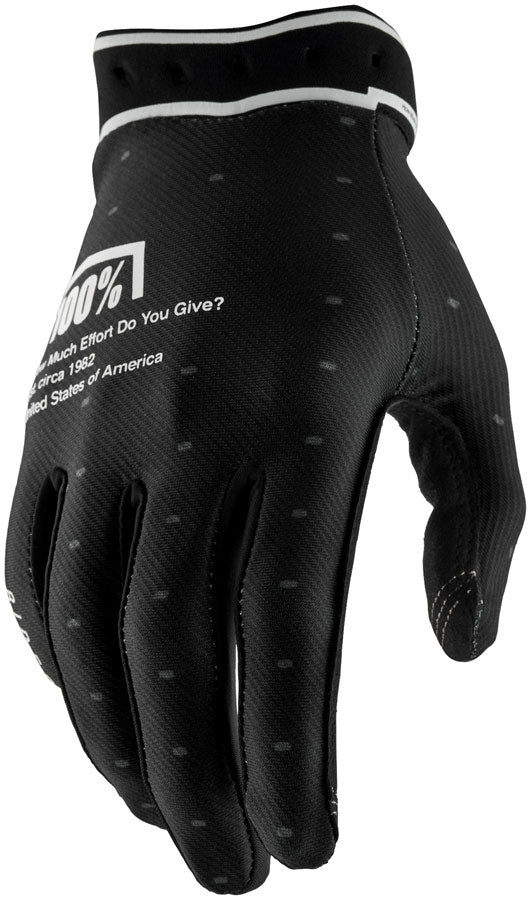 100% Ridefit Gloves - Black Large