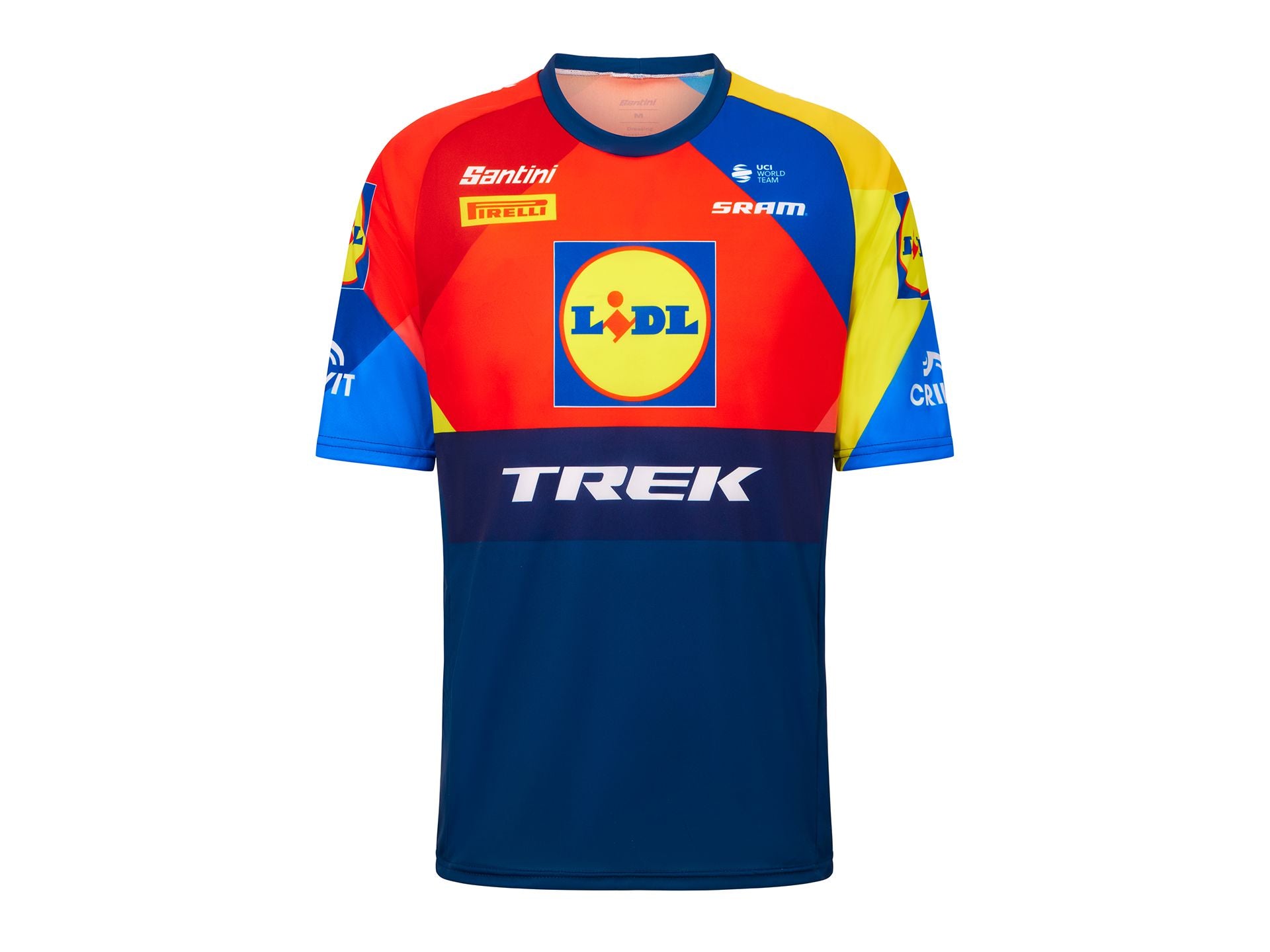 Santini Trek Tech Tee Small Blue/Yellow Shirt