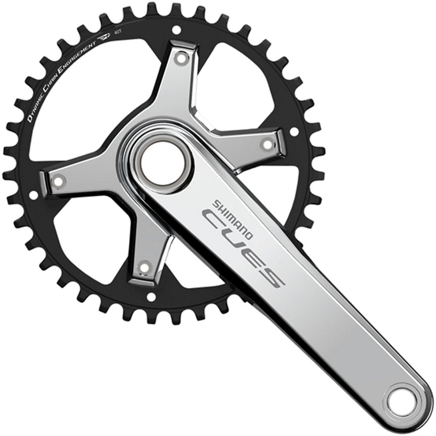 Shimano CUES FC-U6030-1 Crankset - 172.5mm 9/10/11-Speed 40t Asymmetric 110 BCD Silver