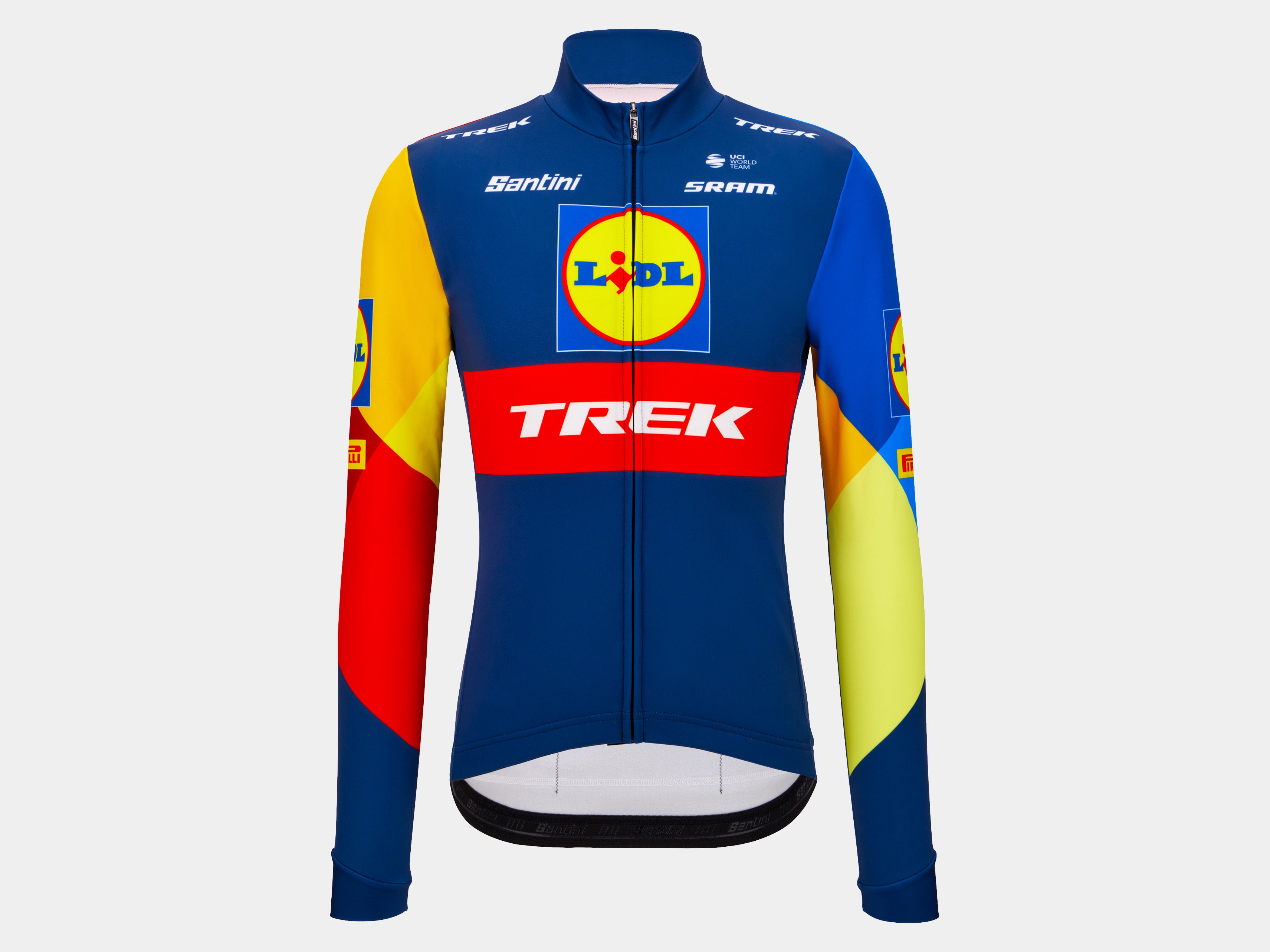 Santini Trek Race Long Sleeve Small Blue/Yellow Jersey