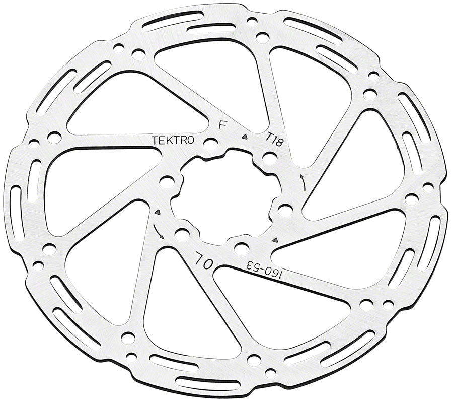 Tektro TR160-53 Disc Rotor - 160mm 6-Bolt 1.8mm Thickness For 4-Piston Calipers Silver - Default Title