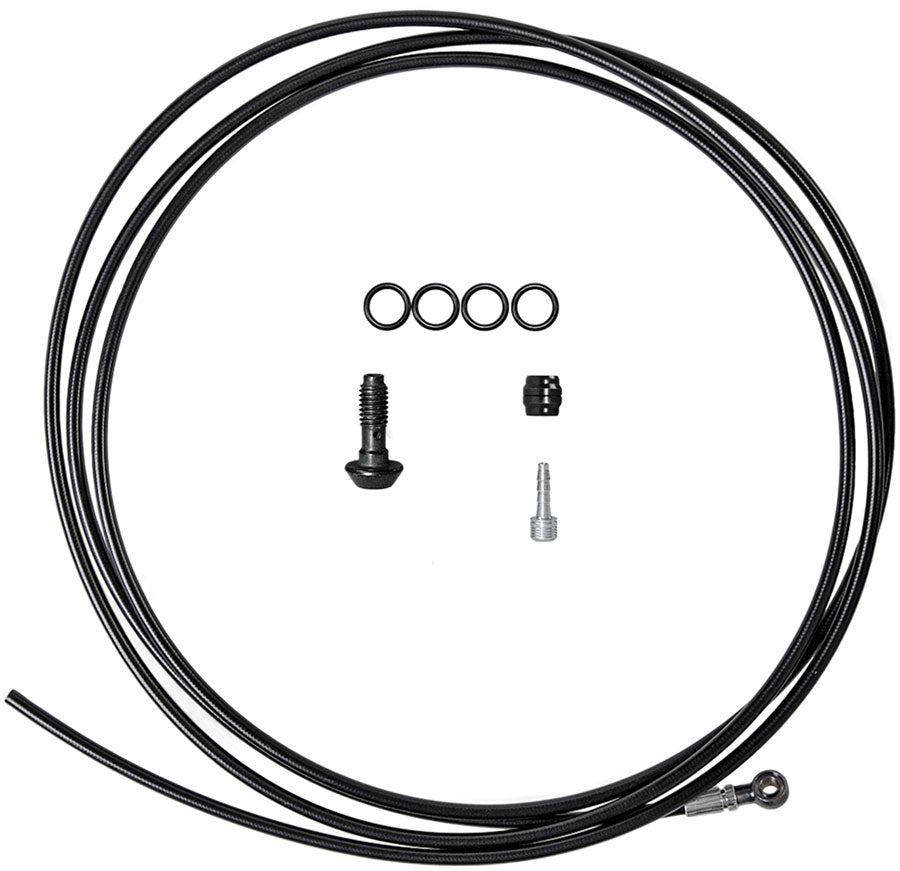 Magura Hydraulic Brake Hose - 2500mm Banjo Line Fitting Black